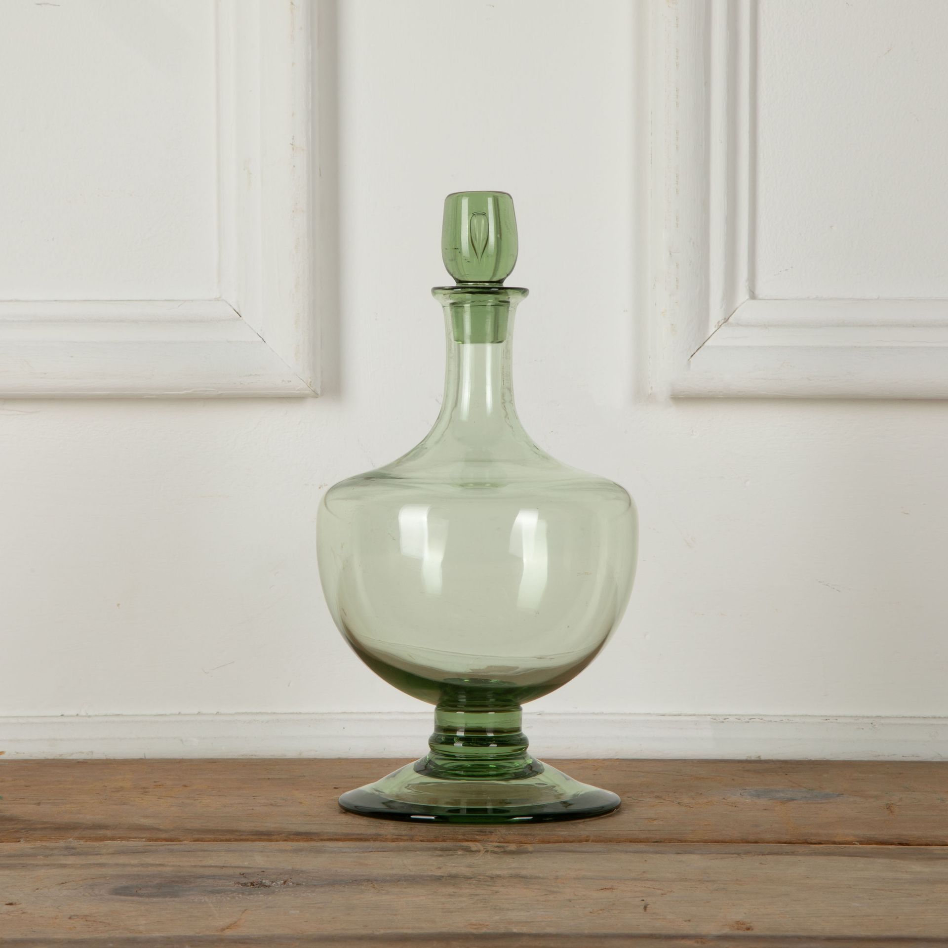 Art Deco Whitefriars Green Decanter by William Wilson