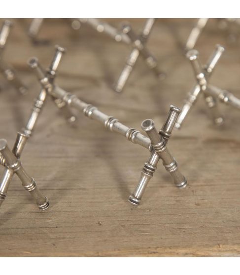 Set of Twelve Silverplate Faux Bamboo Knife Rests